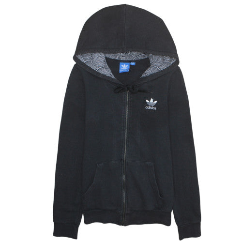 Womens UK Size 8 adidas Black Full Zip Hoodie