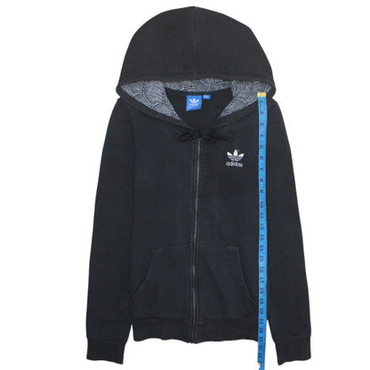 Womens UK Size 8 adidas Black Full Zip Hoodie