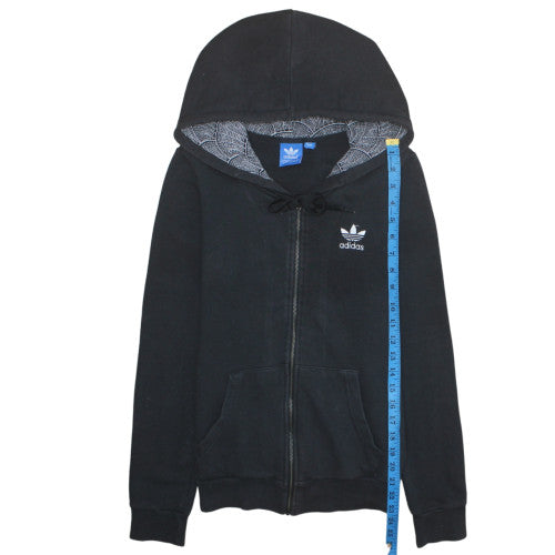 Womens UK Size 8 adidas Black Full Zip Hoodie