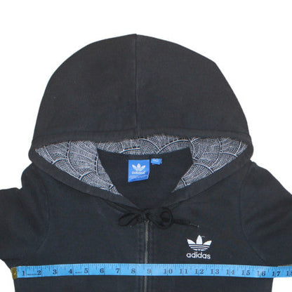 Womens UK Size 8 adidas Black Full Zip Hoodie