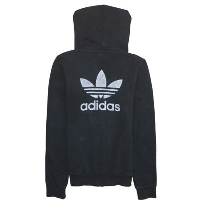 Womens UK Size 8 adidas Black Full Zip Hoodie