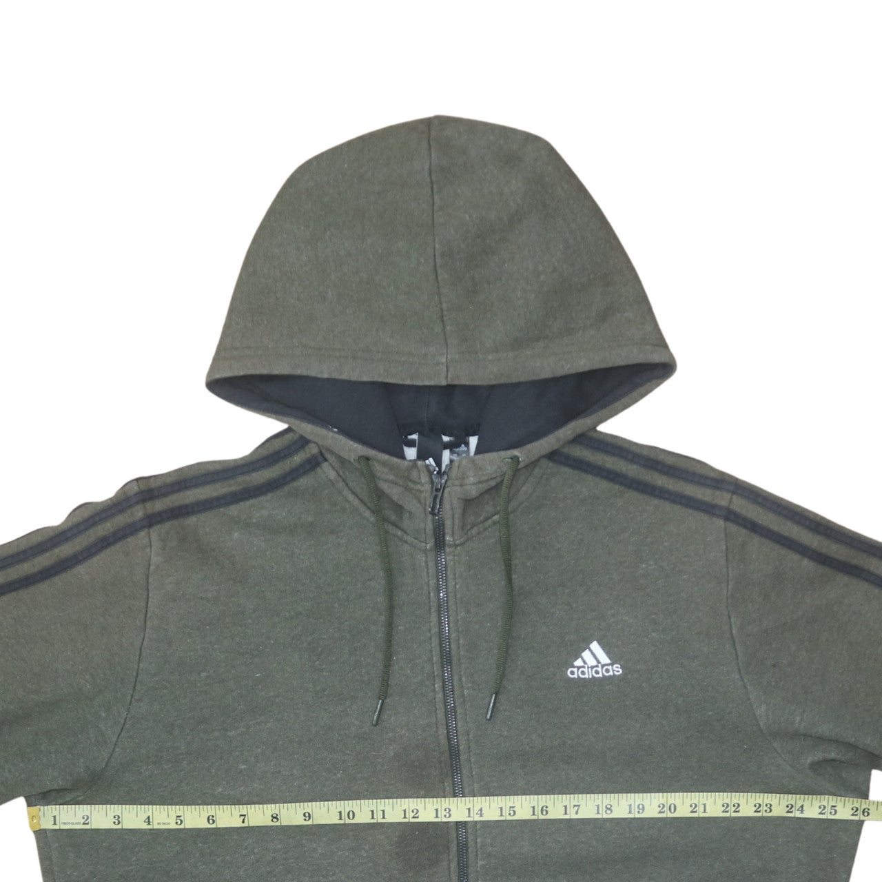 Mens UK Size XL adidas Green Full Zip Hoodie