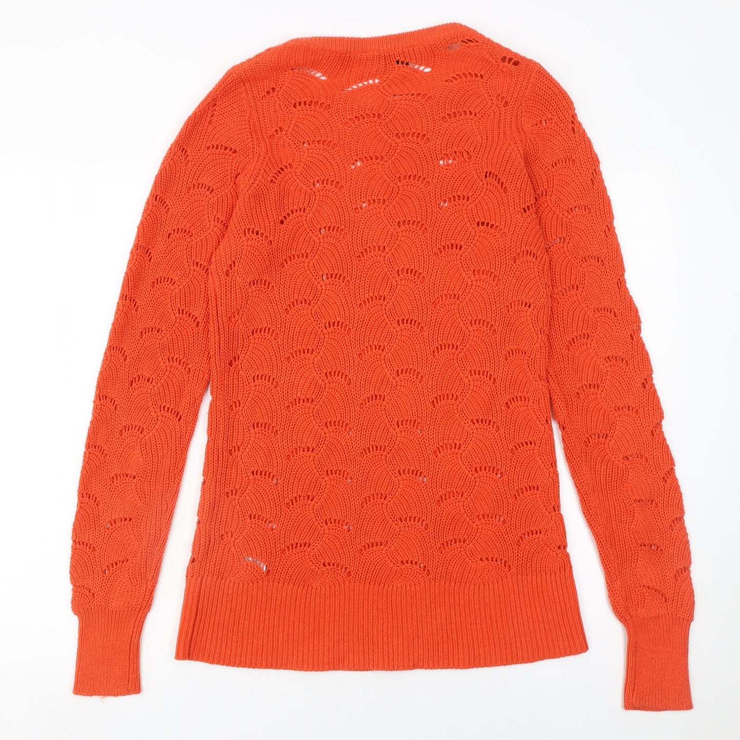 Womens UK Size 8-10 LTS Orange Pullover Jumper