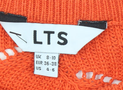 Womens UK Size 8-10 LTS Orange Pullover Jumper