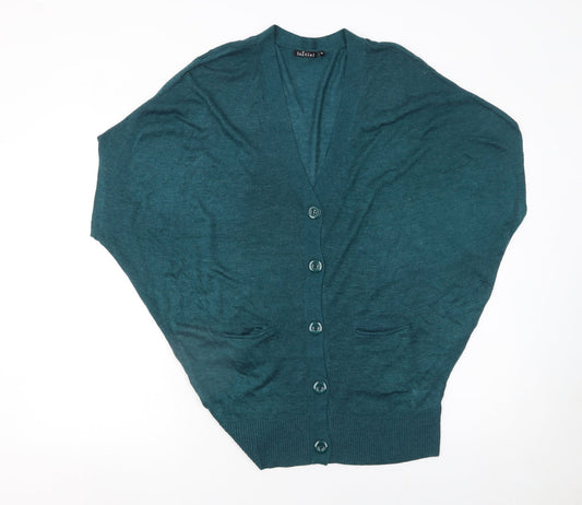 Womens UK Size M Initial Green Cardigan Jumper