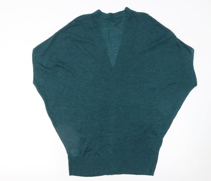 Womens UK Size M Initial Green Cardigan Jumper