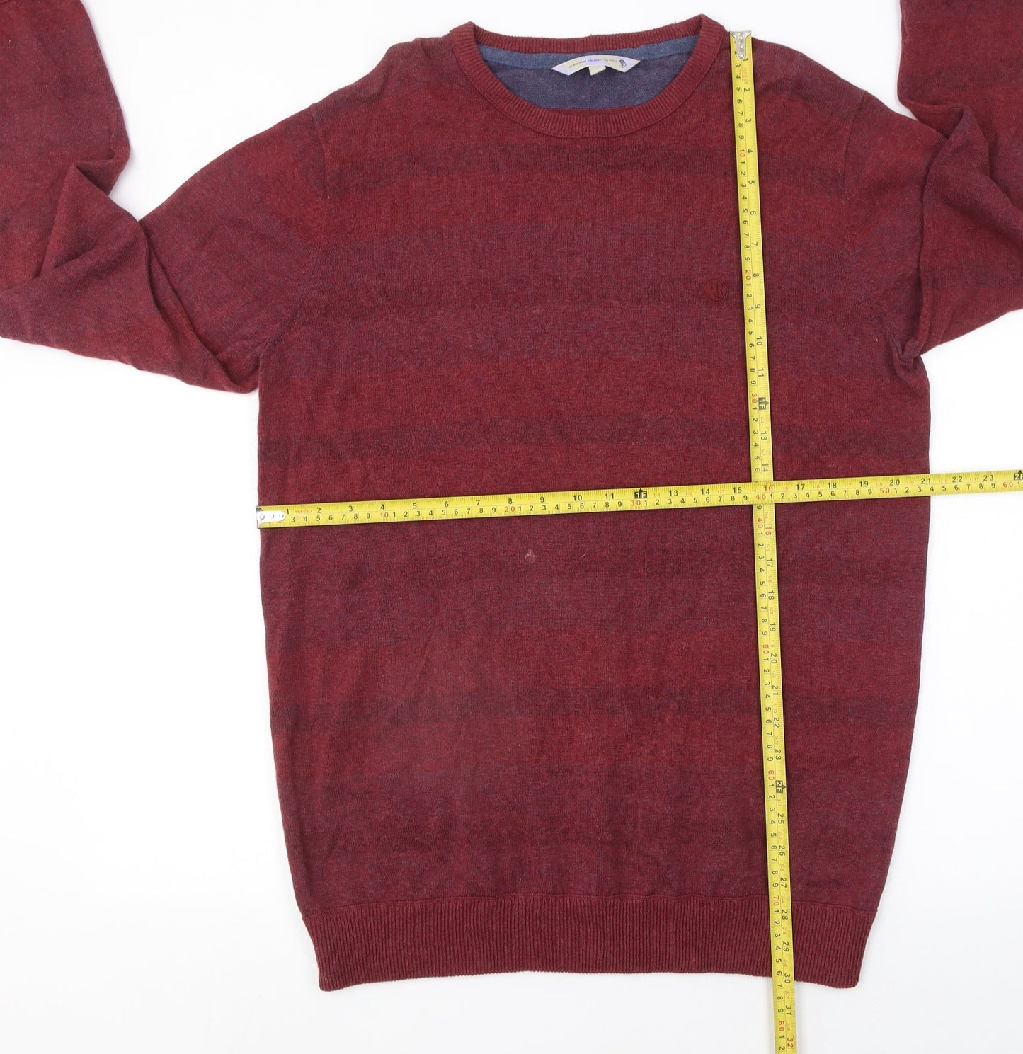 Mens UK Size L Climb High Dig Deep Ski Steep Red Pullover Jumper