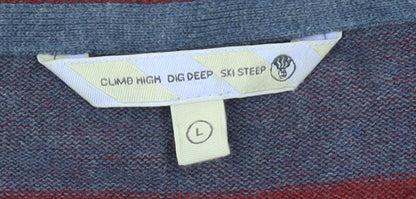 Mens UK Size L Climb High Dig Deep Ski Steep Red Pullover Jumper