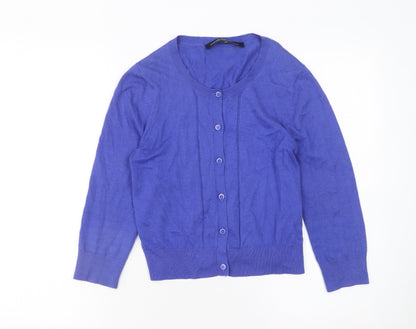 Womens UK Size XS French Connection Blue Cardigan Jumper