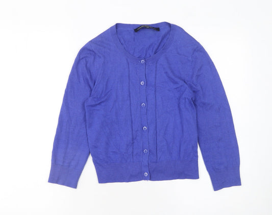 Womens UK Size XS French Connection Blue Cardigan Jumper