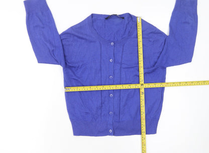 Womens UK Size XS French Connection Blue Cardigan Jumper