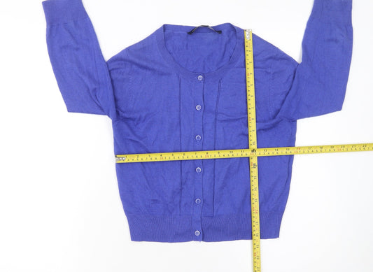 Womens UK Size XS French Connection Blue Cardigan Jumper