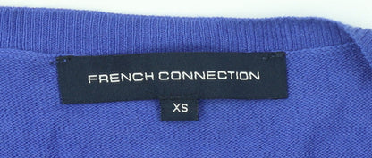 Womens UK Size XS French Connection Blue Cardigan Jumper
