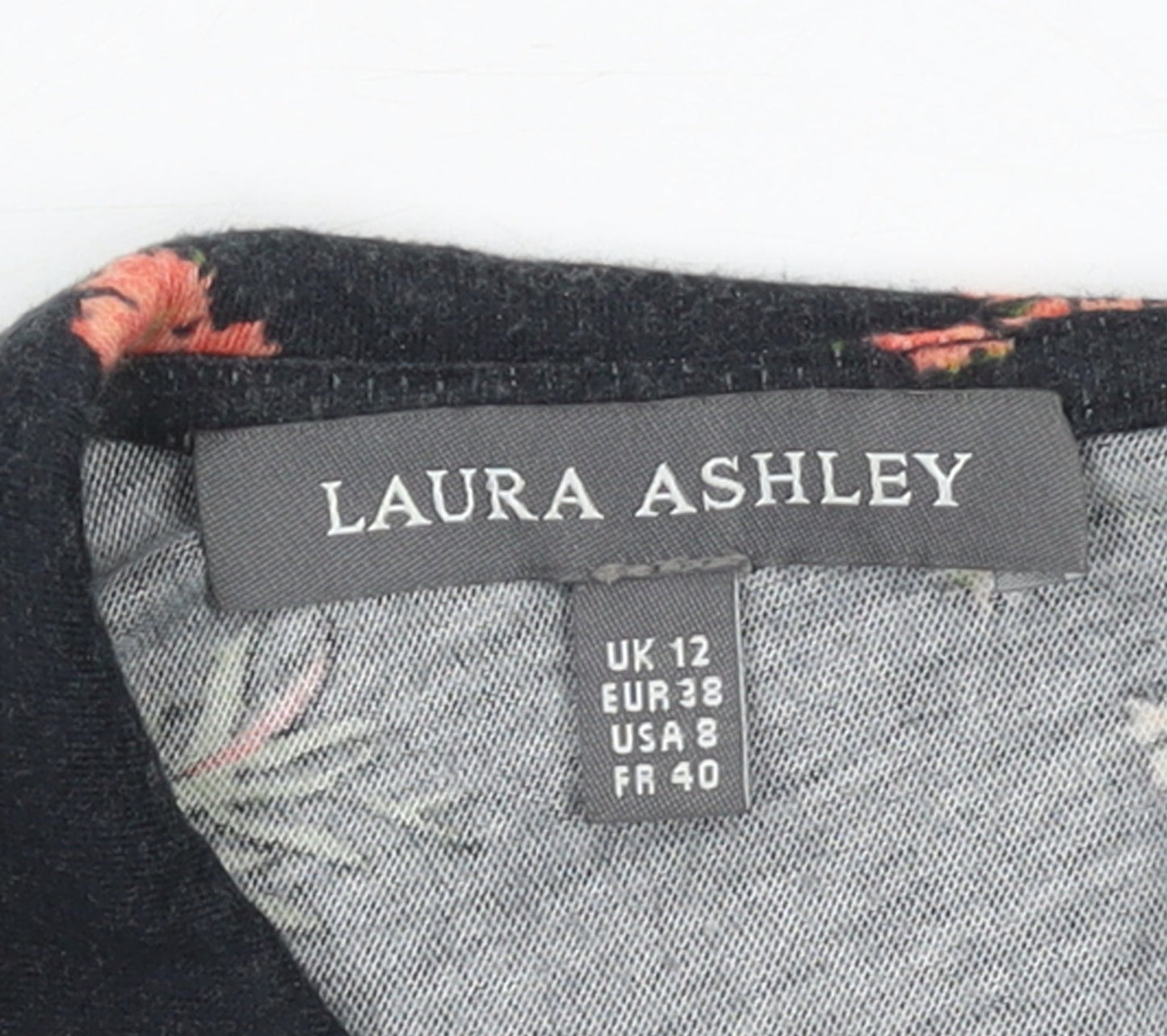 Womens UK Size 12 Laura Ashley Black Tunic Blouse