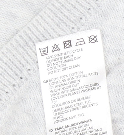 RJR John Rocha Women's Grey Cotton Button Front V-Neck Cardigan Size 22