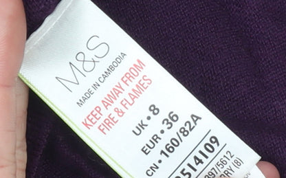 Womens UK Size 8 Marks and Spencer Purple Cardigan Jumper