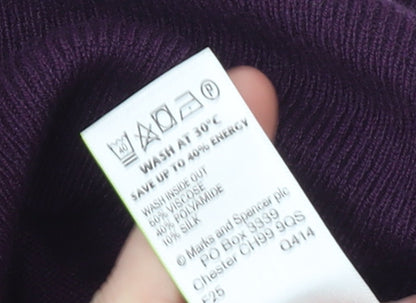 Womens UK Size 8 Marks and Spencer Purple Cardigan Jumper