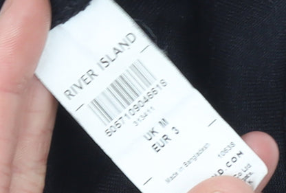 Womens UK Size M River Island Black Pullover Hoodie