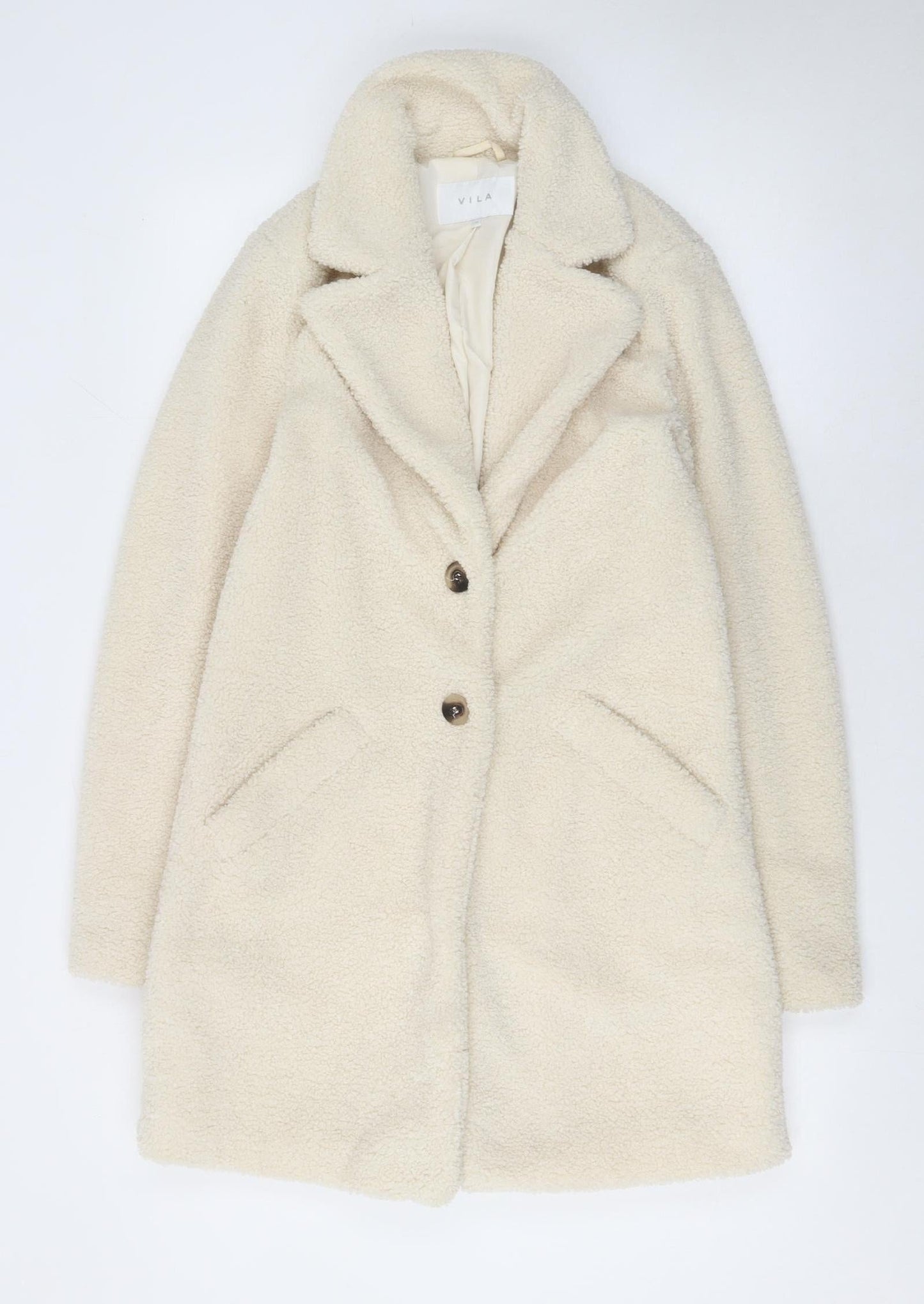 Womens UK Size 6 VILA Ivory Overcoat