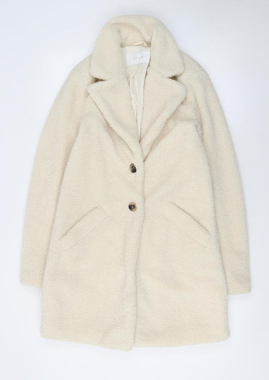 Womens UK Size 6 VILA Ivory Overcoat