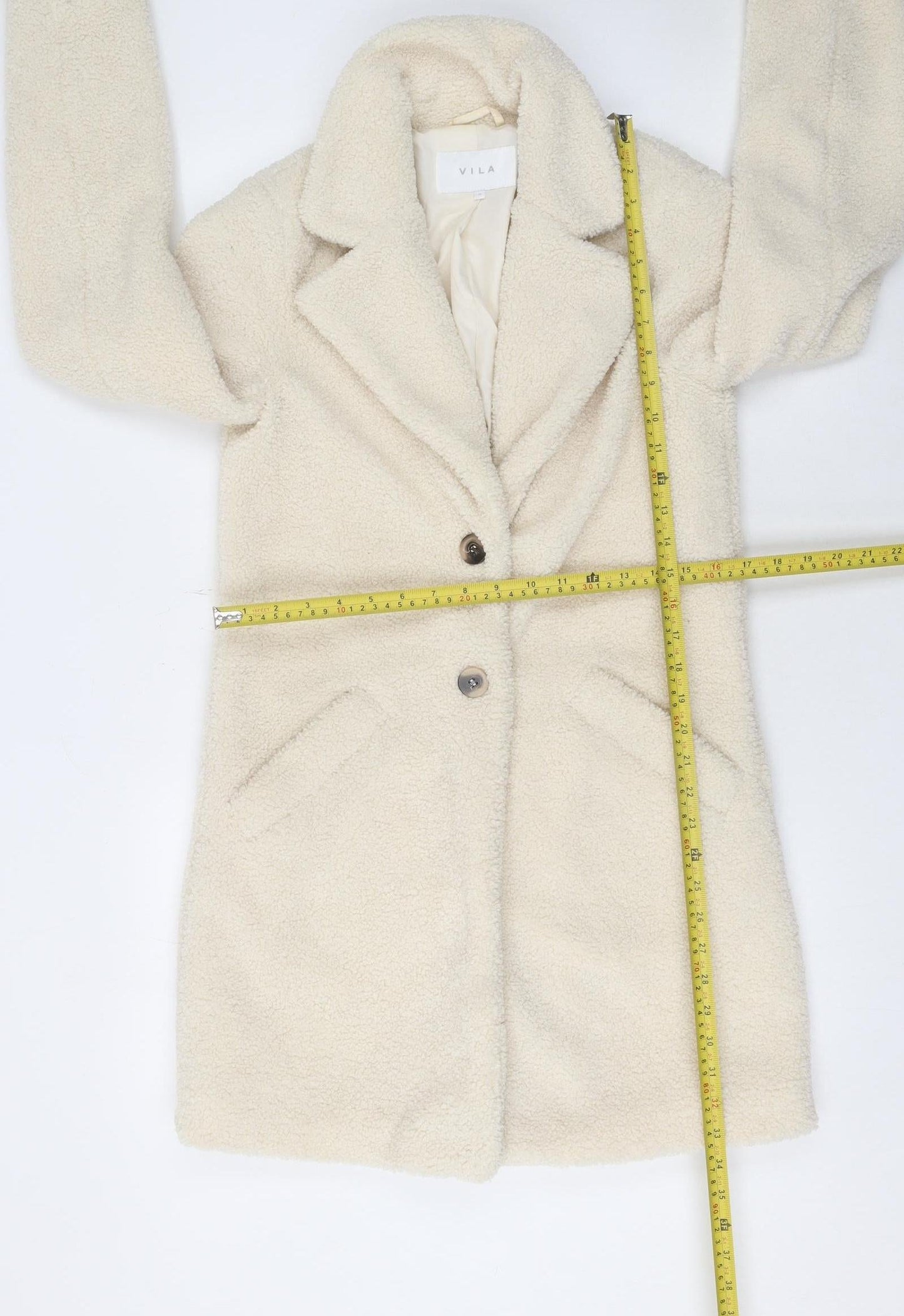Womens UK Size 6 VILA Ivory Overcoat