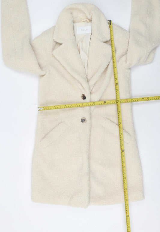 Womens UK Size 6 VILA Ivory Overcoat