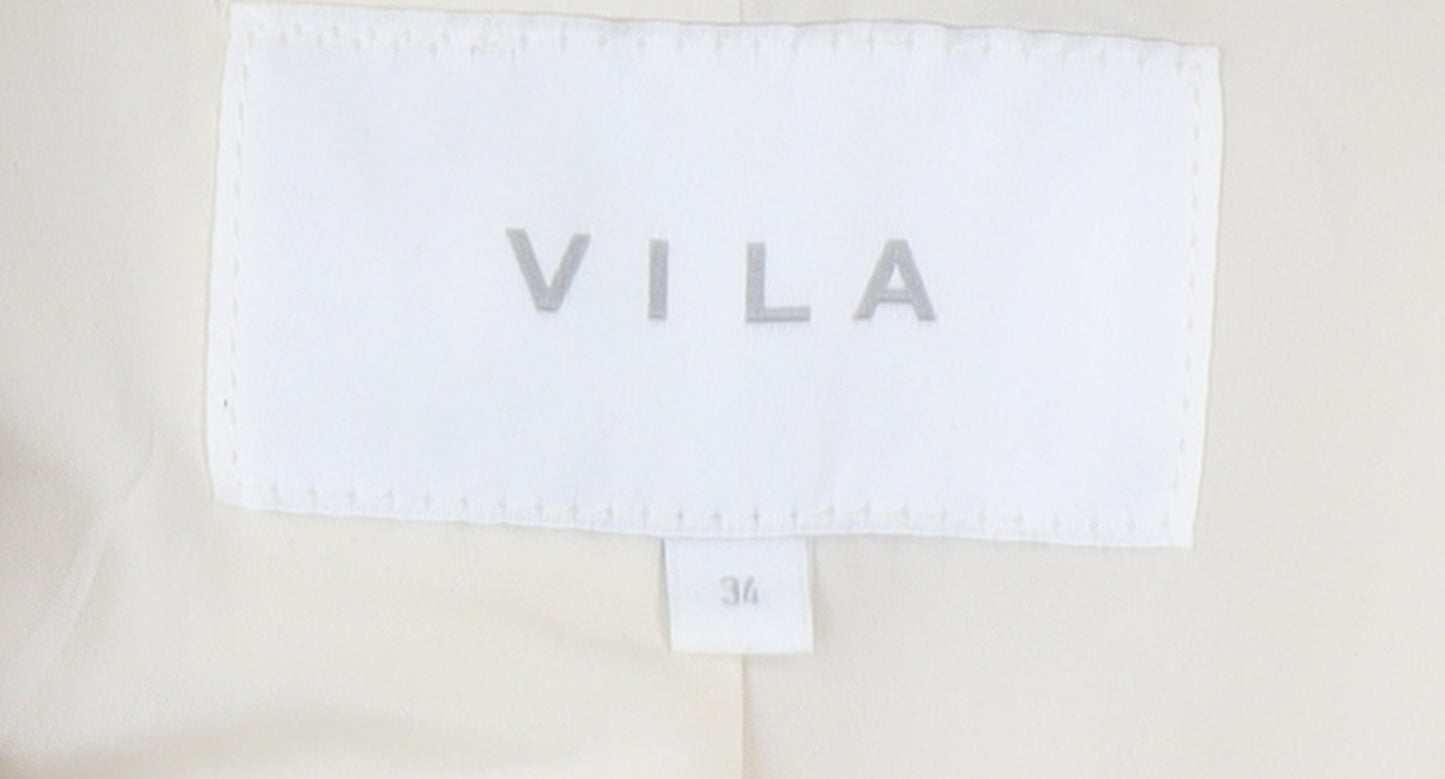 Womens UK Size 6 VILA Ivory Overcoat