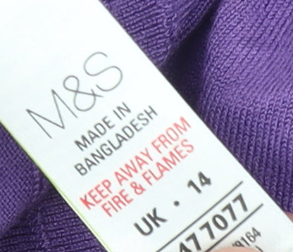 Womens UK Size 14 Marks and Spencer Purple Cardigan Jumper