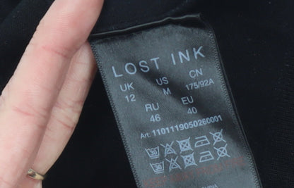 Womens UK Size 12 Lost Ink Black Pullover Jumper