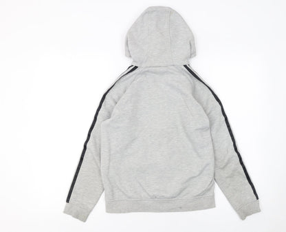 Boys UK Size 11-12 Years adidas Grey Full Zip Hoodie