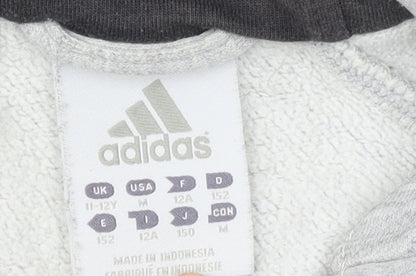 Boys UK Size 11-12 Years adidas Grey Full Zip Hoodie