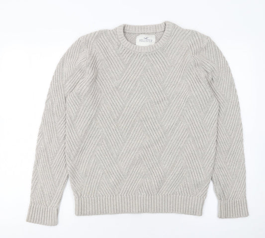 Mens UK Size M Hollister Beige Pullover Jumper