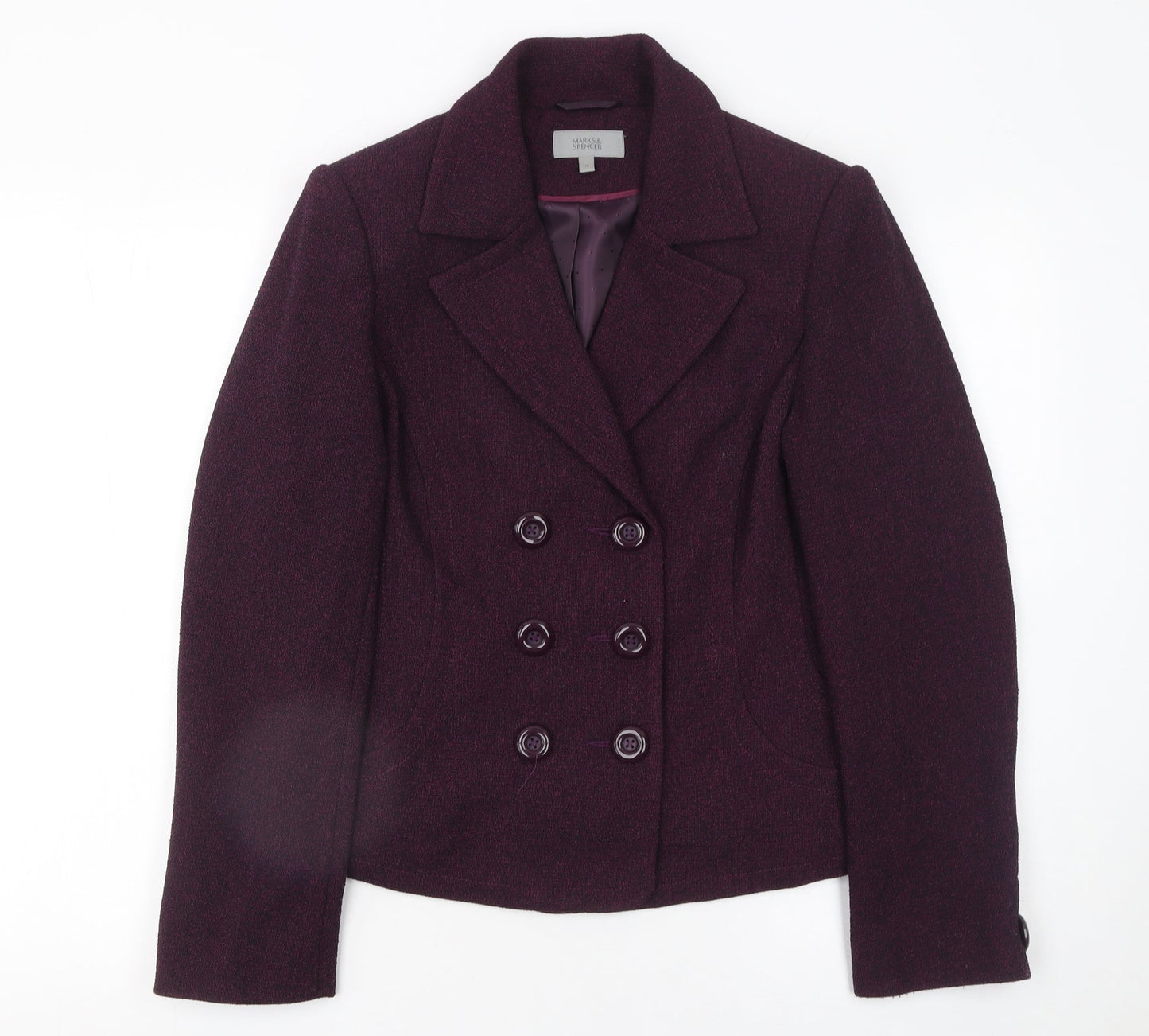 Marks and Spencer Women’s Purple Blazer Jacket UK 14 Classic Fit