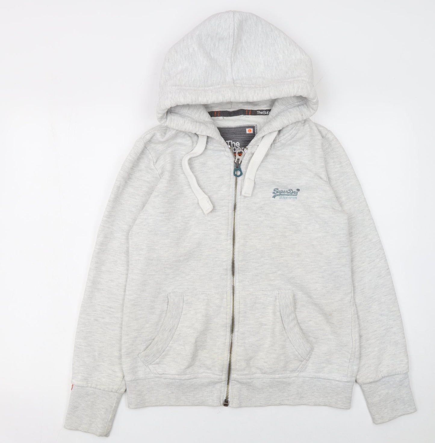 Womens UK Size L Superdry Grey Full Zip Hoodie