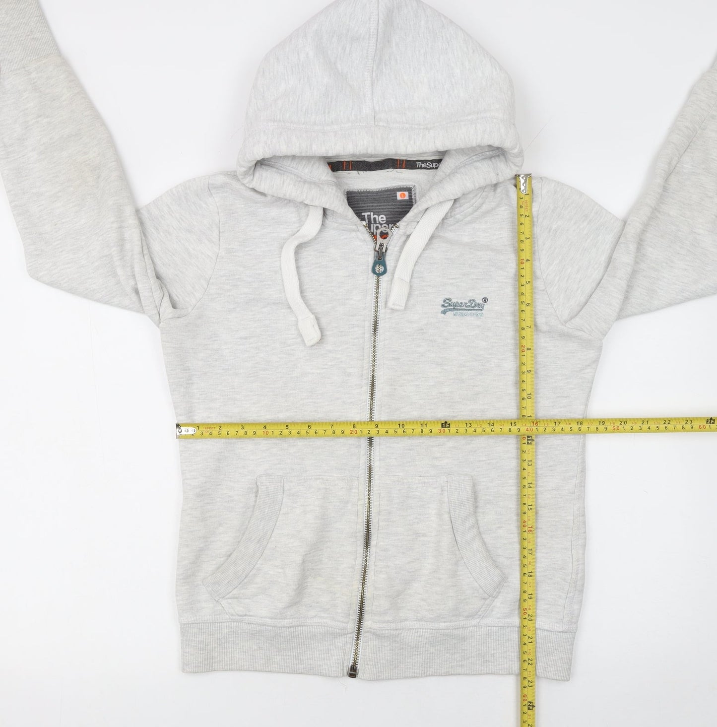 Womens UK Size L Superdry Grey Full Zip Hoodie