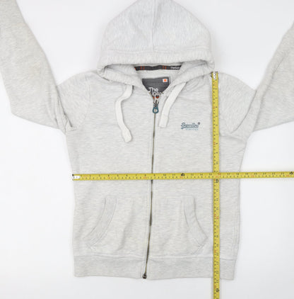 Womens UK Size L Superdry Grey Full Zip Hoodie