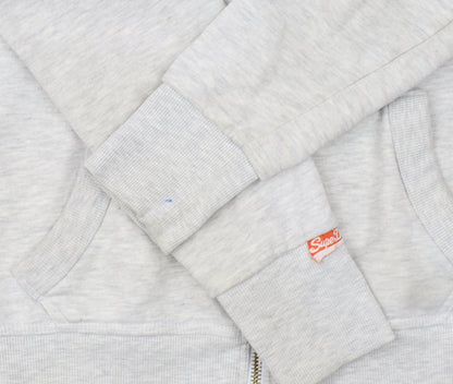 Womens UK Size L Superdry Grey Full Zip Hoodie