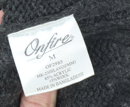 Mens UK Size M Onfire Grey 1/2 Zip Jumper