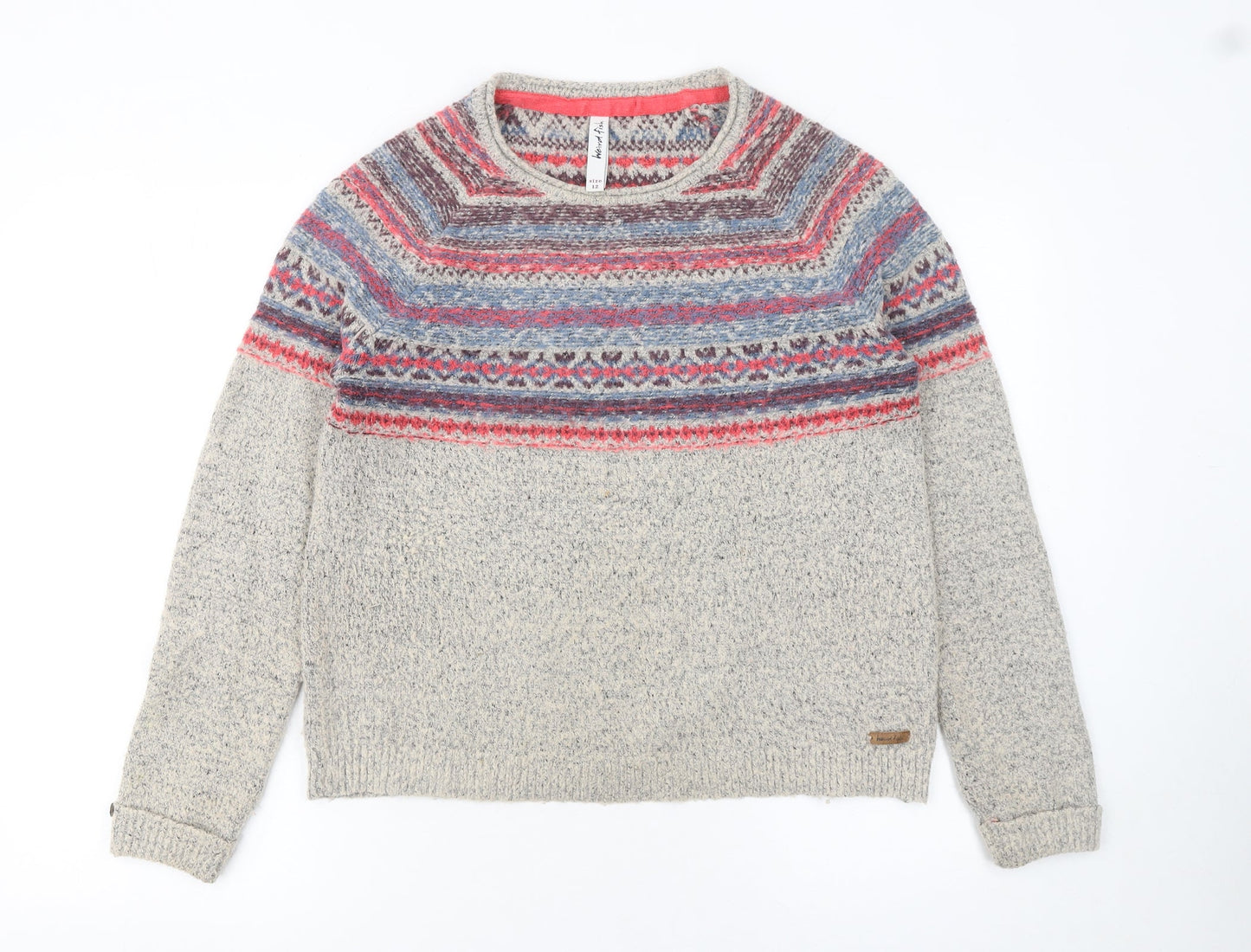 Womens UK Size 12 Weird Fish Beige Pullover Jumper
