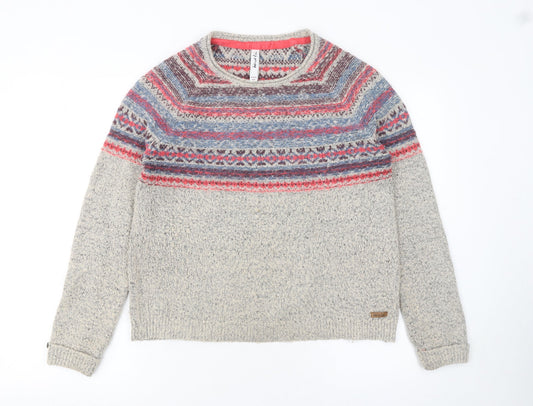 Womens UK Size 12 Weird Fish Beige Pullover Jumper