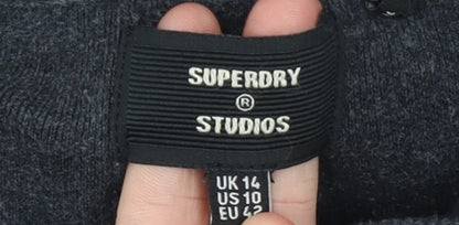 Womens UK Size 14 Superdry Grey Gym & Training Running & Jogging Walking Jacket