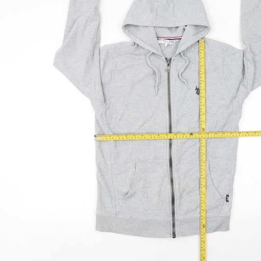 Mens UK Size S U.S. Polo Assn. Grey Full Zip Hoodie
