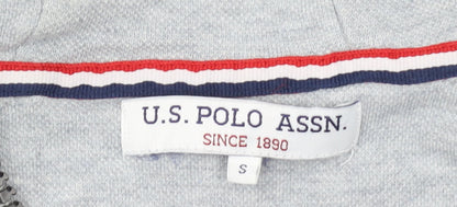 Mens UK Size S U.S. Polo Assn. Grey Full Zip Hoodie