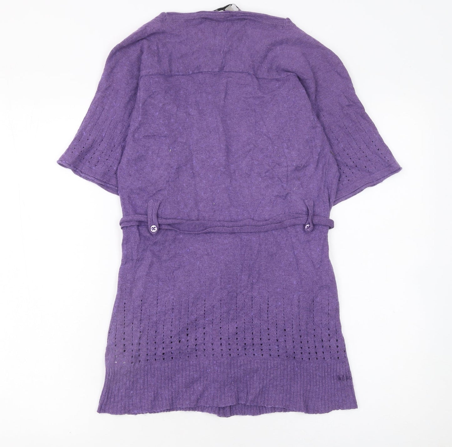 Womens UK Size M Club West Cashmere Sweater Purple Cardigan Jumper