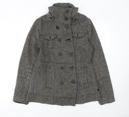Womens UK Size M Hurley Grey Pea Coat