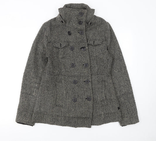 Womens UK Size M Hurley Grey Pea Coat