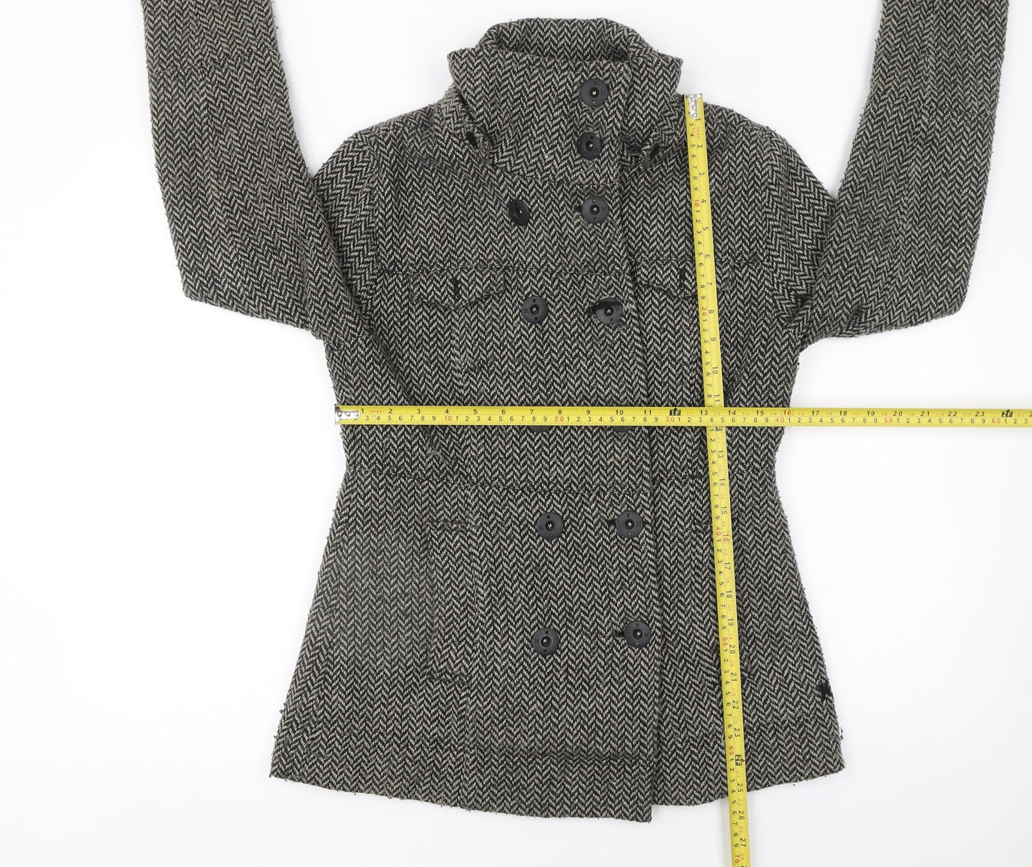 Womens UK Size M Hurley Grey Pea Coat