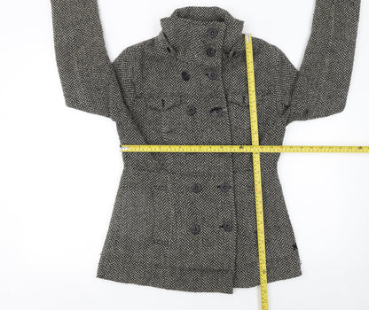 Womens UK Size M Hurley Grey Pea Coat