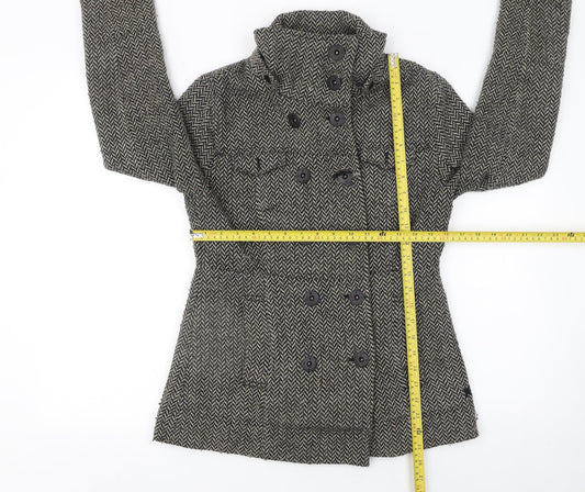 Womens UK Size M Hurley Grey Pea Coat