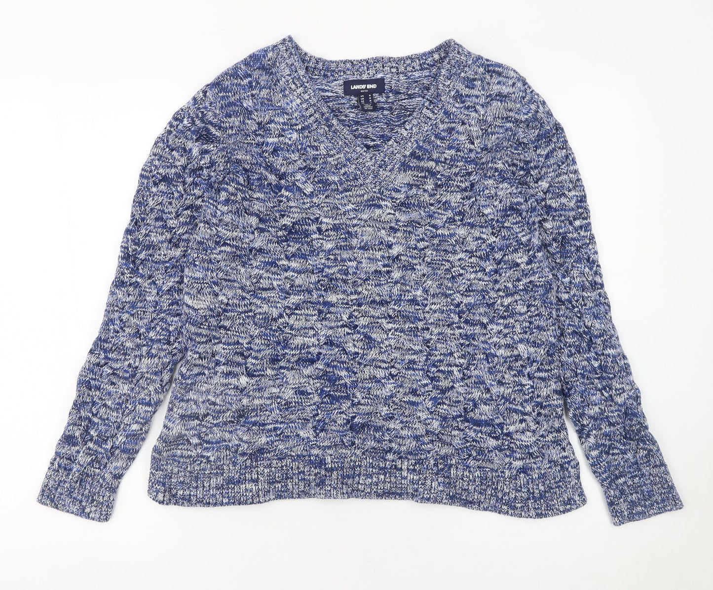 Womens UK Size M Lands' End Blue Pullover Jumper